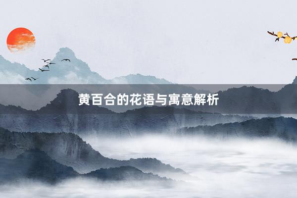 黄百合的花语与寓意解析